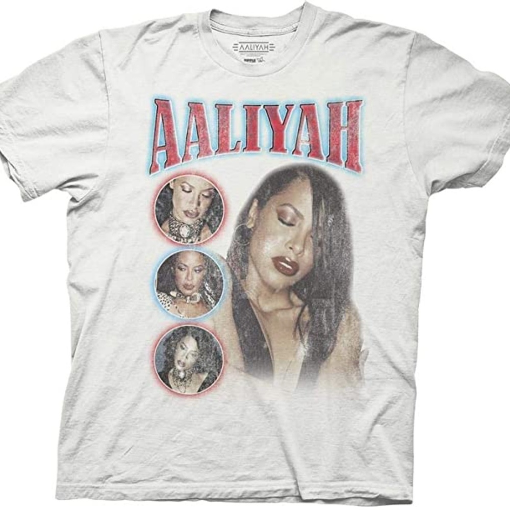 Vintage Style Aaliyah Tee- White NWT